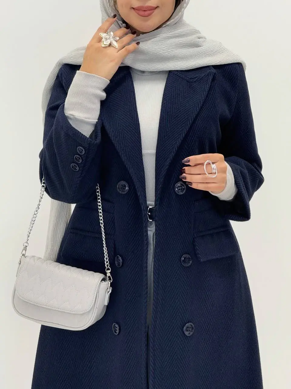 3646-پالتو مزونی گلشیفته ( ایراددار )